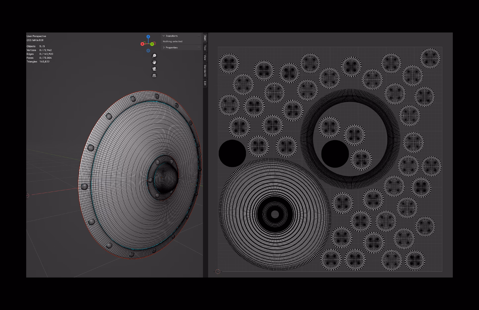 UV mapping workspace image for Viking Shield model